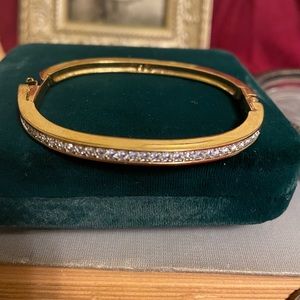 Swarovski Gold Cuff Bracelet with Swarovski crystal stones